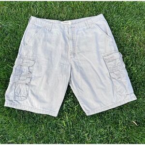 Wrangler Authentics Mens Gray Cotton Twill Cargo Shorts ZM6BSFR Size 38